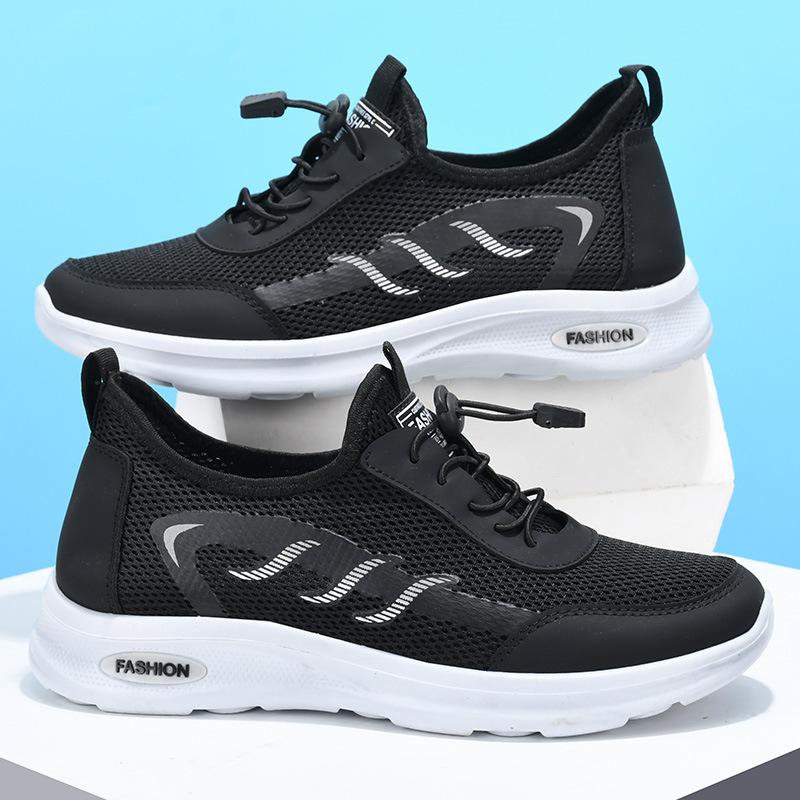 

[Сверхлегкие, полиуретановые] Новые мужские повседневные туфли с одной педалью, ленивые, дышащие, нескользящие, плетеные, дышащие мужские туфли 44