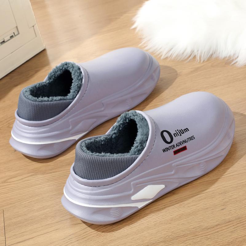 Winter Men's Warm Slippers Cotton Slippers Wrap Heels Outdoor Indoor Warm Shoes Men Home Bedroom Plush Warm Slippers 38-45
