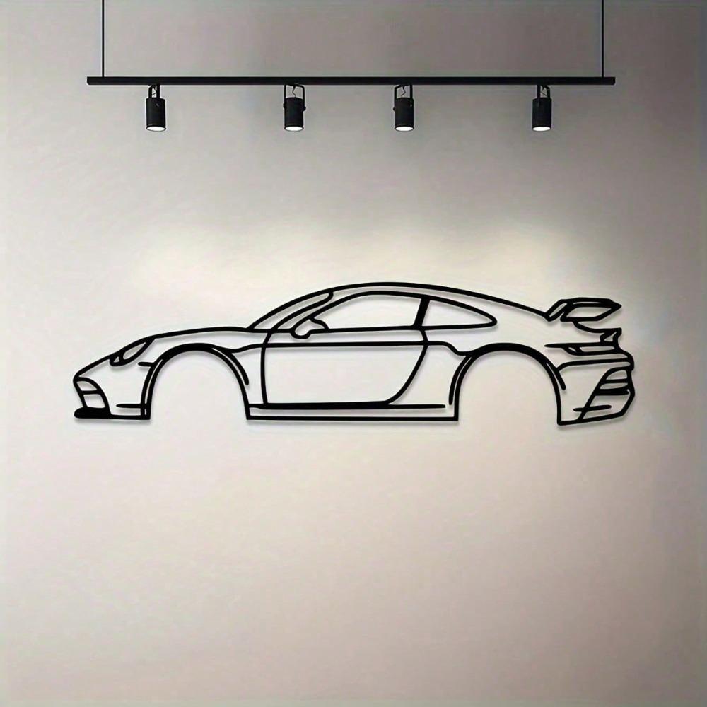 Metal Racing Car Wall Art, 1pc, Metal Car Silhouette, Indoor Outdoor Metal Decor for Home, Patio, Bedroom, Unique Gift for Car Lovers, Wall Hanging