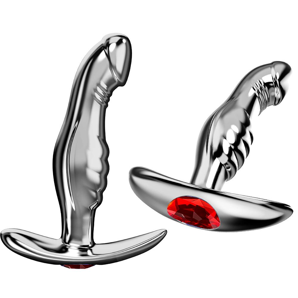 Elegante Butt Plug Metallico con Ingresso Posteriore in Lega di Alluminio