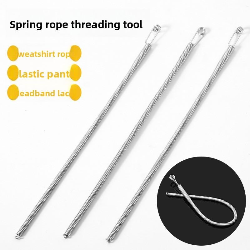 1 PCS Bendable Spring Drawstring Threader Clip Pants Hoodies Elastic Band Lace Cord Flexible Drawstring Thread DIY Sewing Tool