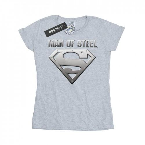

DC Comics Womens/Ladies Superman Man Of Steel Shield Cotton T-Shirt XXL білий
