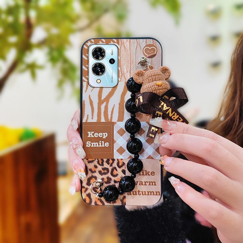 Soft Case Bear Bracelet Phone Case For ZTE Blade V40 Pro Anti-knock Silicone Dirt-resistant Back Cover Simplicity Cute