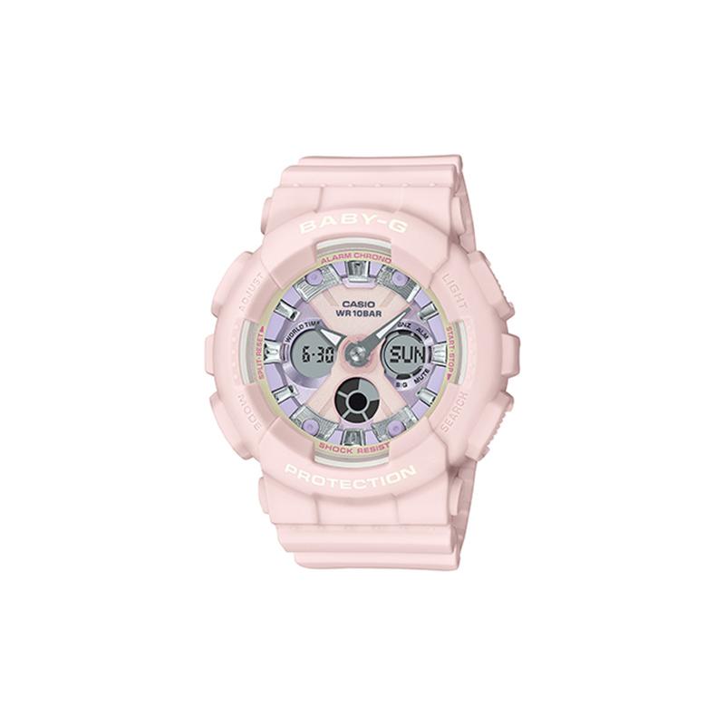 

Casio BABY-G Ice Cream Color Theme Series Fashionable Girl Simple LED Lighting Quartz Movement Resin Strap Japanese and Korean Watch BA-130WP-4APR розовый