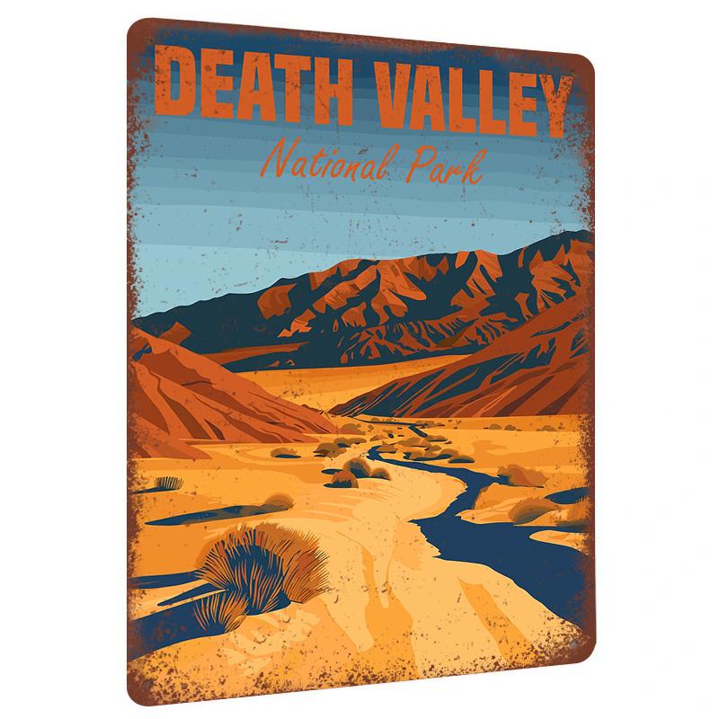 

Death Valley National Park Retro Metal Wall Art Desert Landscape Decor for Home Office 20x30cm（7.8x11.8inch）