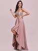 Ever-Pretty Women's V-Neck A-line High-Low Hem Backless Sparkly Prom Dress Plus Size Evening Dresses