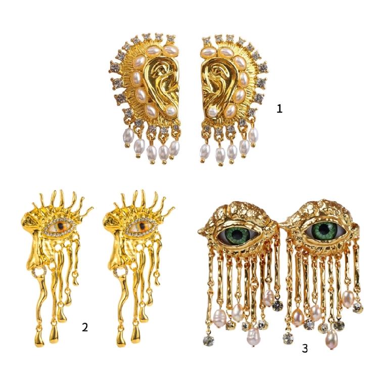 Artistic Ear Model Ear Accessory Unique Ear/Eye Model Earrings Adornment Personalized Ear Studs for Parties Dates