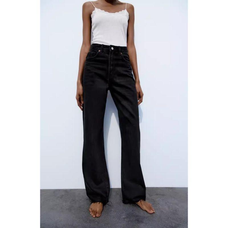 Spring New Trend Easiest for Match Boyfriend Style High Waist Casual Loose Slimming and Wide Leg Denim 6045022