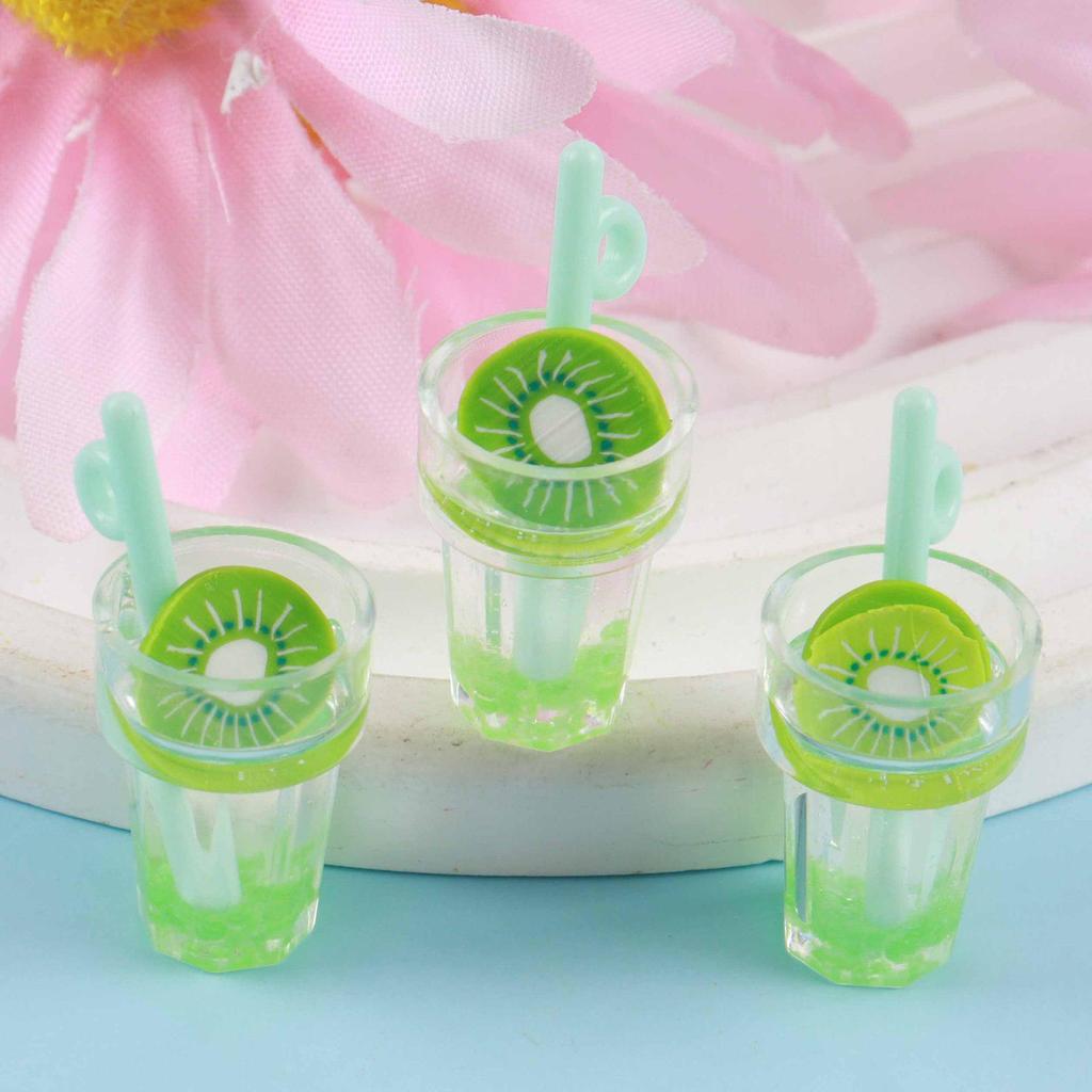 Luminous Mini Resin Drink Bottle DIY Miniature Milk Tea Cup Ornament 3D Food Toy
