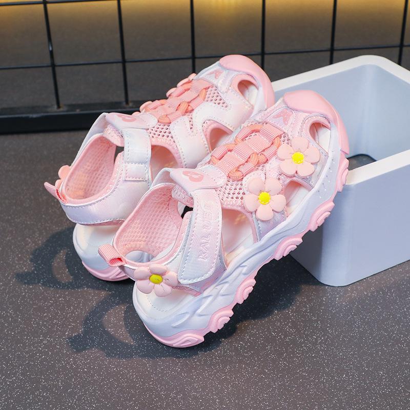 Girls' Sandals2026New Summer Closed-Toe Princess Shoes for Girls, Korean Style Casual Beach Shoes for Children