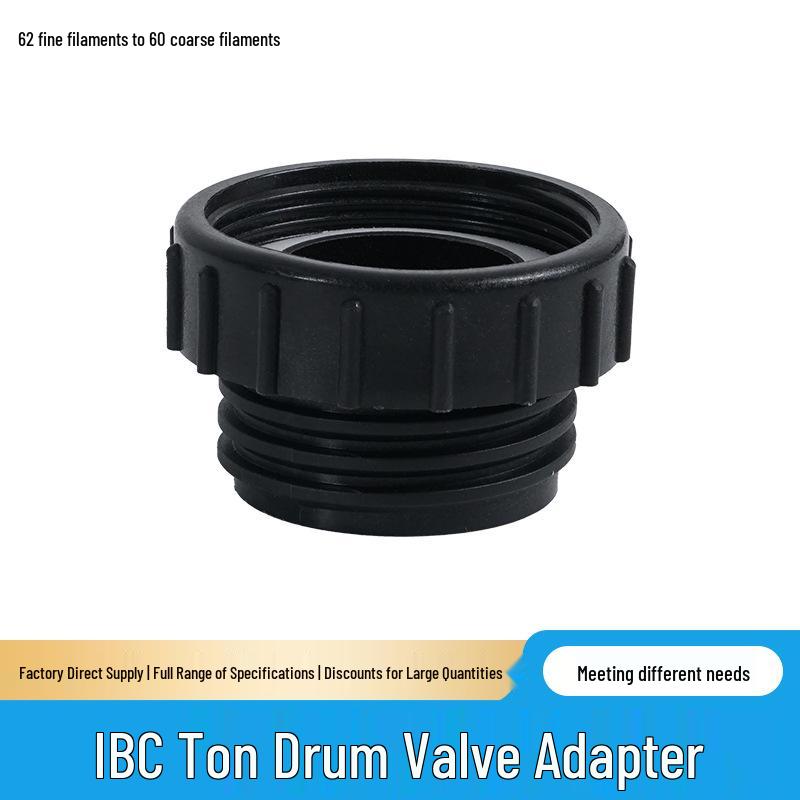 

IBC Tote Accessories: Plastic Valve Conversion Connector with Male Thread, 60mm Coarse to Internal Thread Reducer 1