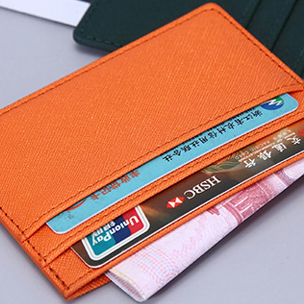 Women Credit ID Card Double Sided Bank Card Coin Pouch Business Wallet Slim Card Holder Case Bag