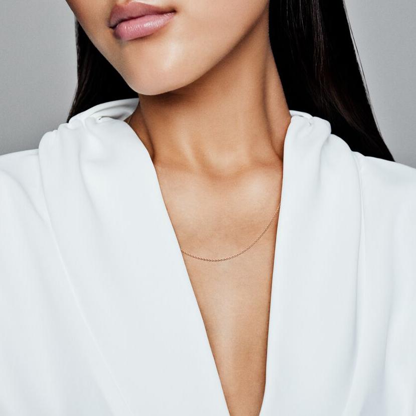 Pandora Simple Basic Collarbone Necklace Women necklace Rose-Gold 580413