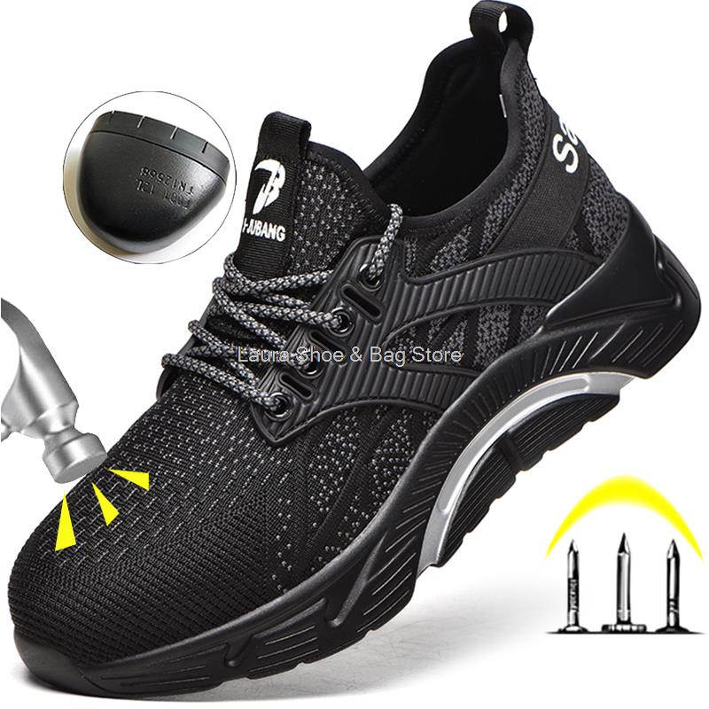 Mode Neue Sicherheitsschuhe Herren Stahlkappe Kevlar Durchstichfest Arbeits-Sicherheitsstiefel Mann Schutz-Arbeitsschuhe Männliche Sicherheitsstiefel 2024