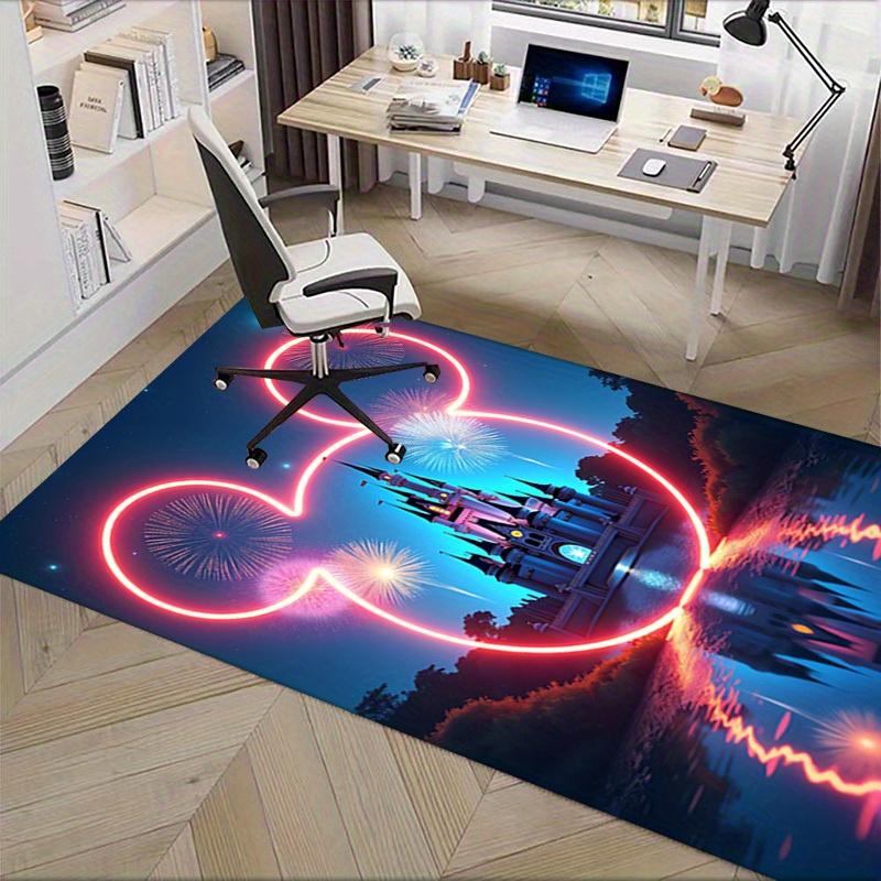 3D Printed Mickey Mouse,Castle,Fireworks Anti-Slip Rug - Machine Washable Office Rug for Living Room, Bedroom, Office - Multiple Sizes