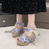 Fashion Women's Sandals Print Platform Wedge Waterproof Ladies Shoes Wedges Heel Casual 2025 Luxury Summer Sale Designer on Shoe Sandal