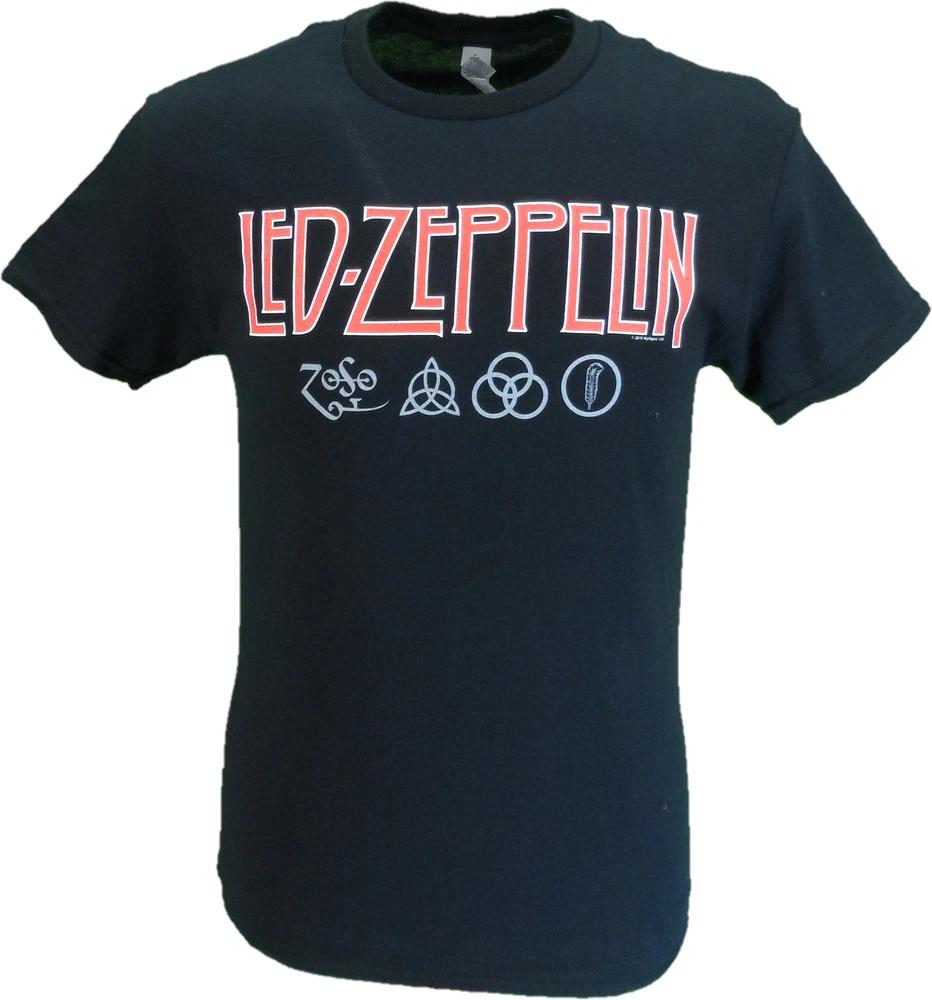 Unisexs Official Led Zeppelin Logo Symbols T Shirt S