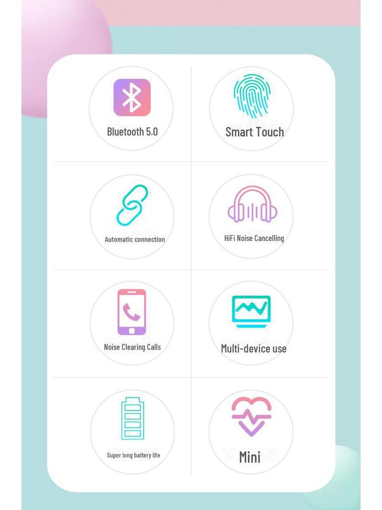 Pro6 Bezprzewodowy zestaw słuchawkowy Bluetooth i12 TWS Macaron: Redukcja szumów, miniaturowa konstrukcja