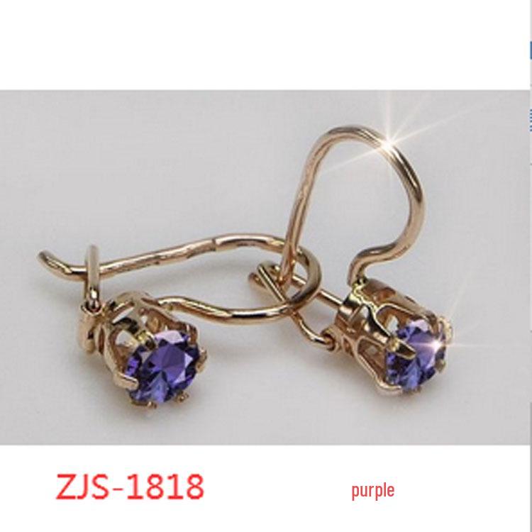 Chenrui Zircon Gem Flower Multi-layer Retro Earrings