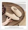 2025 Winter Women's Furry Outdoor Shoes, Velvet-Lined, Thickened, Closed-Toe Fur Slippers, Warm Lambswool Loafers