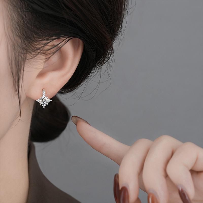 Women's S925 Silver Inlaid Earrings Valentine's Day Gift Fashion Trend Jewelry 2025