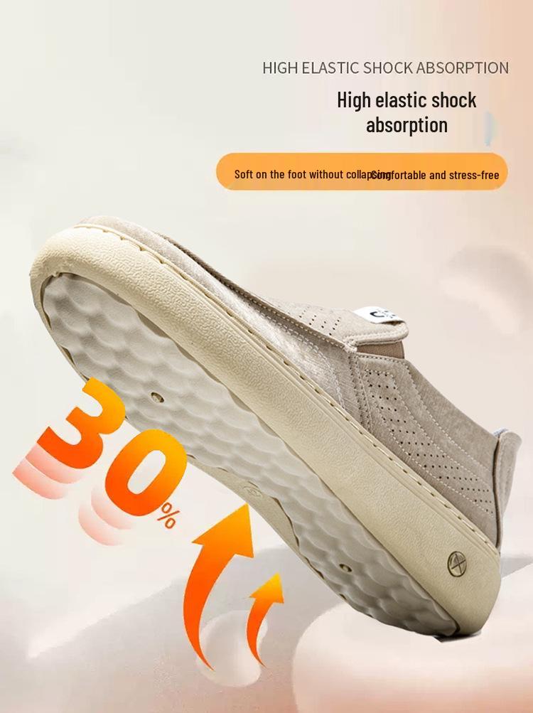 Men's Summer Breathable Slip-On Canvas Shoes - Casual, Fashionable, and Comfortable