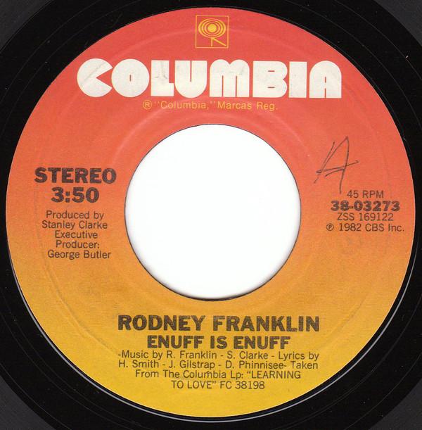 

7inch Record RODNEY FRANKLIN - Enuff Is Enuff 3803273 Columbia 1982 US Jazz Used