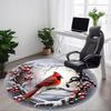 1pc Winter Wreath Chair Carpet for Office, Round Non Slip Durable Large Size Office Carpet, Suitable for Office