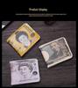 Men's Short Bi-Fold Wallet with Currency Pattern – High-Quality Money Clip & Multi-Card Holder