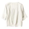 Leichte Retro-Bluse für Damen mit V-Ausschnitt, locker, aus Leinen-Baumwolle, mit Knöpfen