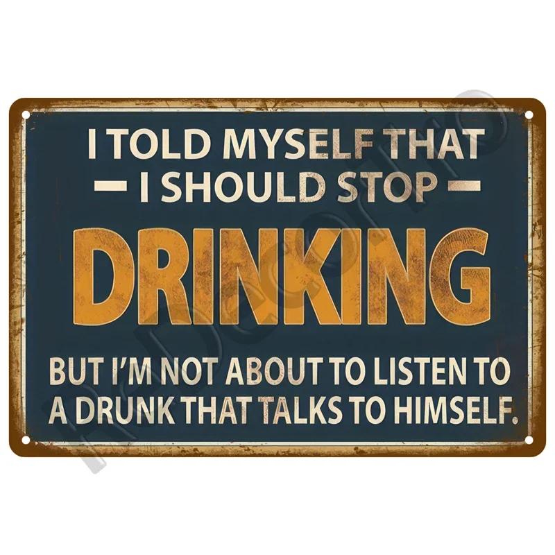 Tin Sign Home Decor Rum Brand Vintage Cold Beer Drink Wine Metal Sign Funny Poster For Bar Pub Club Man Cave Wall Decoration Art