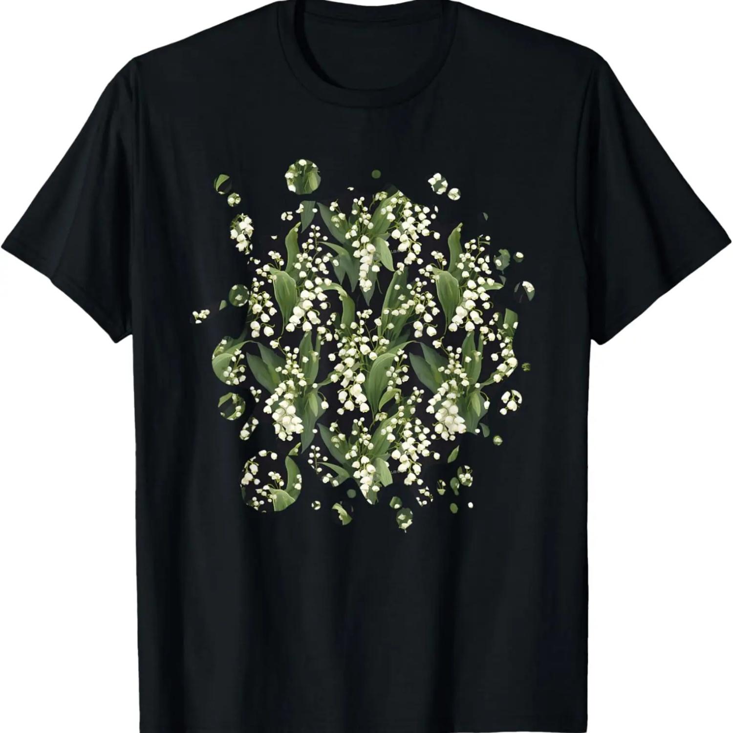 

Милая футболка для любителя растений и садовода с цветком ландыша XXXXXL чёрный