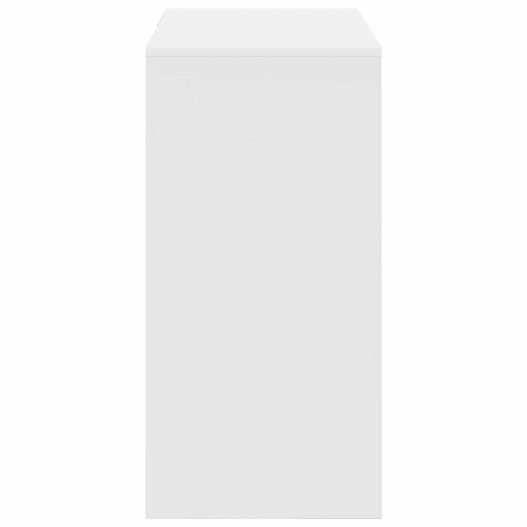 White Writing Desk with Storage 90 X 37.5 X 75 Cm Engineered Wood