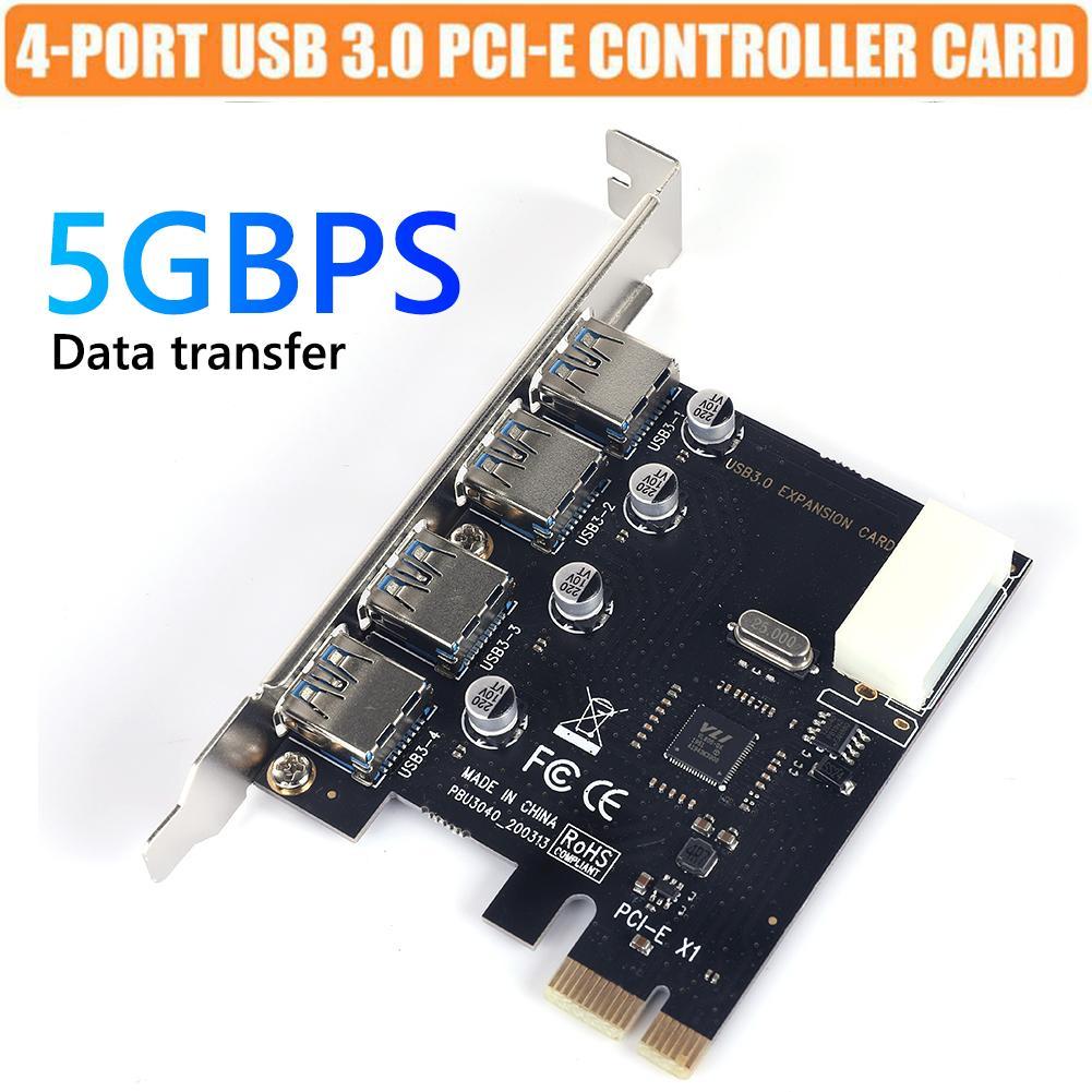 

4 Port Computer Card Connectors SATA III PCIe Card 6Gbps SATA 3.0 to PCI-e 1X Adapter/USB 3.0 PCIE Riser Expansion Card