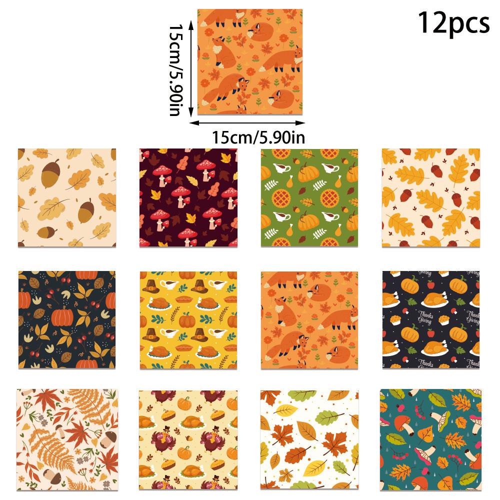 Thanksgiving Tree Themed Leaf Pumpkin Pattern Party Gift Decor Paper Packaging