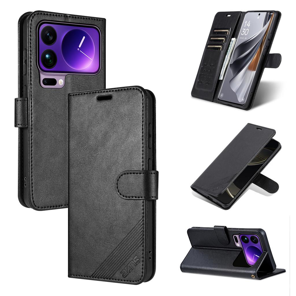 AZNS For Xiaomi 17 Pro Case Anti-Scratch PU Leather Stand Wallet Phone Cover