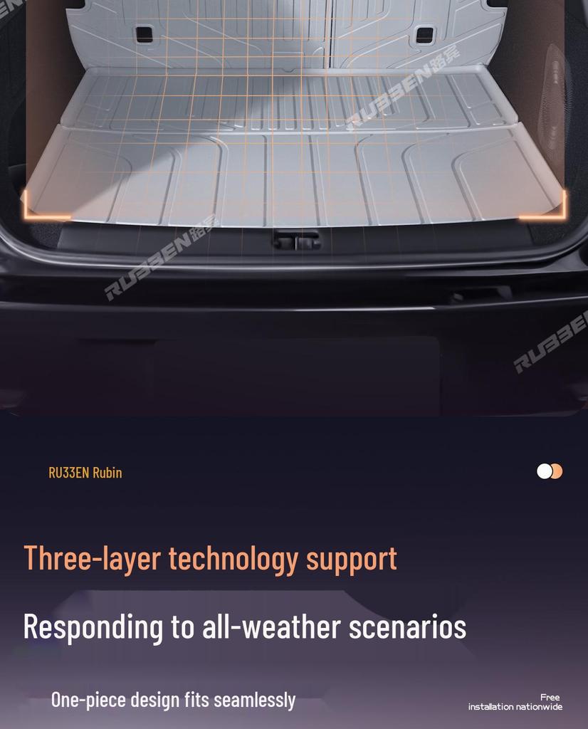 Leapmotor B01 Trunk Mat TPE: Waterproof, Semi-Enclosed Tail Box Mat for 25 Models