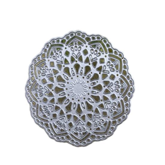 

Circle Flower Lace Cutting Dies DIY Scrapbook Emboss Paper Card Template Stencil срібний