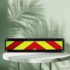 2D Flat Vintage Aluminum Sign with UV Printing, Featuring Reflective Safety Design And Red-Yellow Chevron Pattern, Measuring 10.16X40.64 Cm, Suitable 