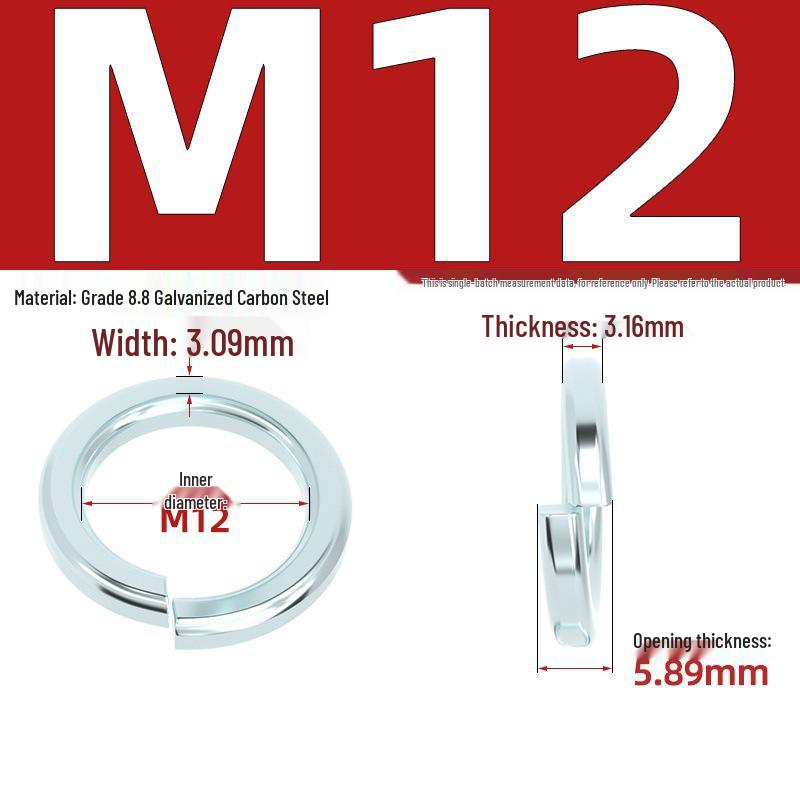 Grade 8.8 Galvanized Open Coil Spring Washer, M3-M30mm