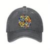 Colorful Swirl Mandala Baseball Cap Distressed Denim Adjustable Washed Hat Casual Unisex Dad Cap
