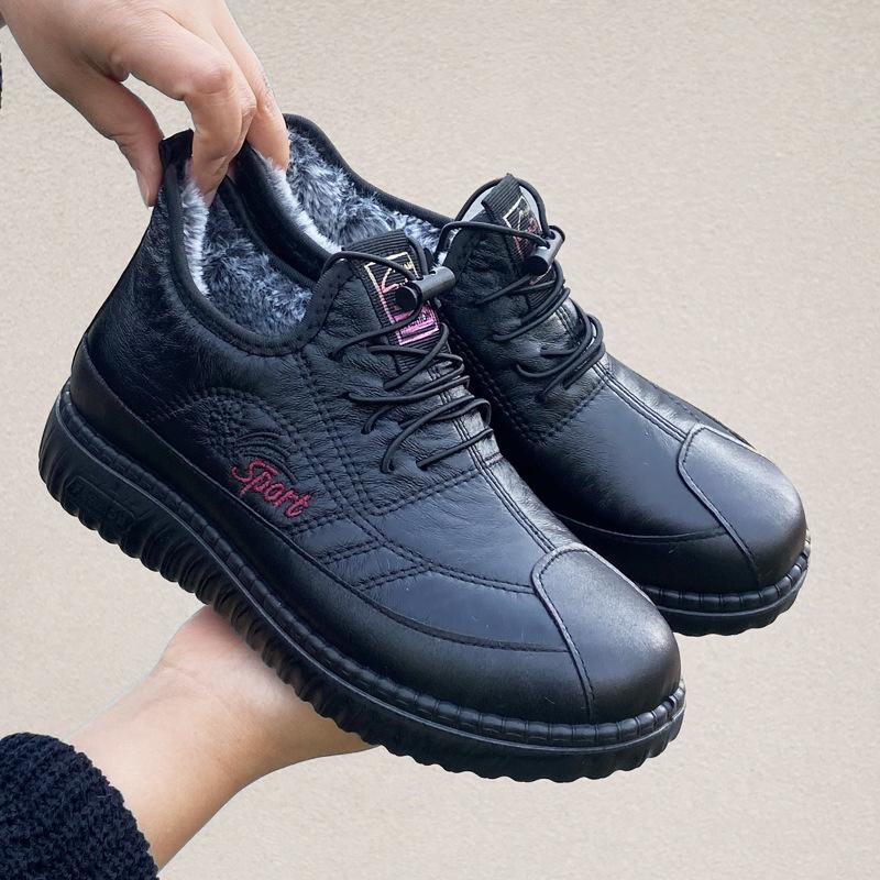 

New winter women s cotton boots, piled and thickened warm boots, a generation of mother boots soles 41 чёрный