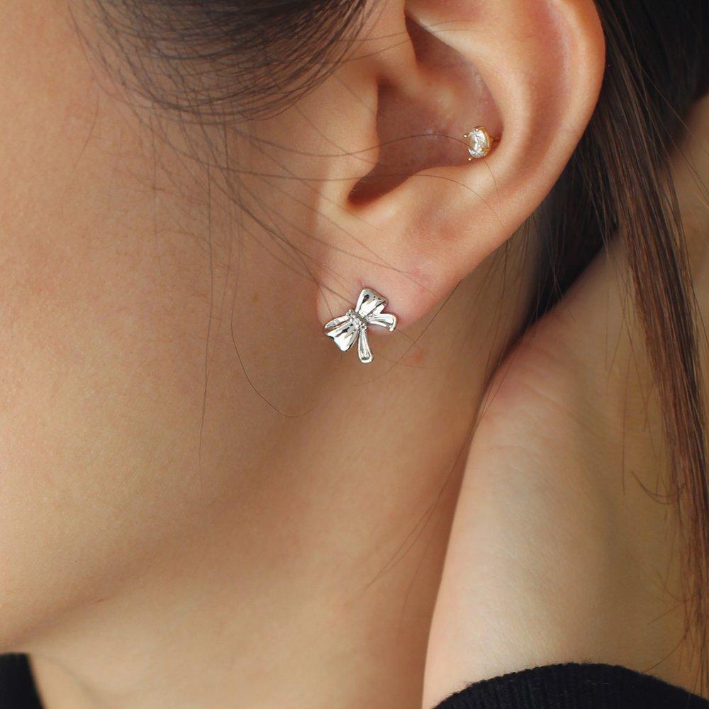 S925Post Lady Ribbon Earrings