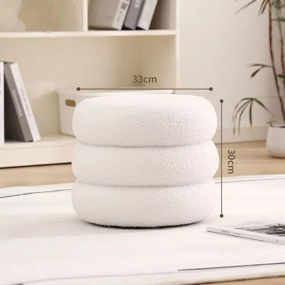 Cream Style Household Small Stool Home Furniture Round Stool Minimalist Low Stool Home