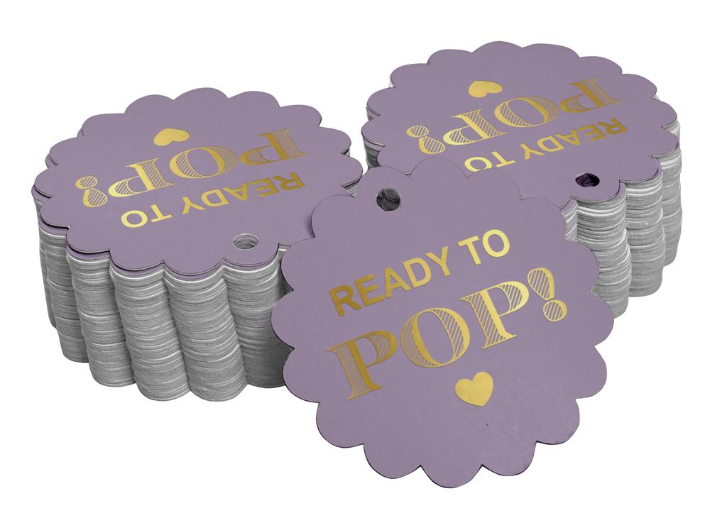 Inkdotpot Ready To Pop Baby Shower Bottle Tag Real Gold Foil Favor Hang Tags Pack Of