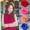 Braut Hochzeit Beflockungsstoff Rote Rose Blume Haarnadel Haarspange Simulierte Blume Haarnadel Ornament Kopfschmuck Haarschmuck