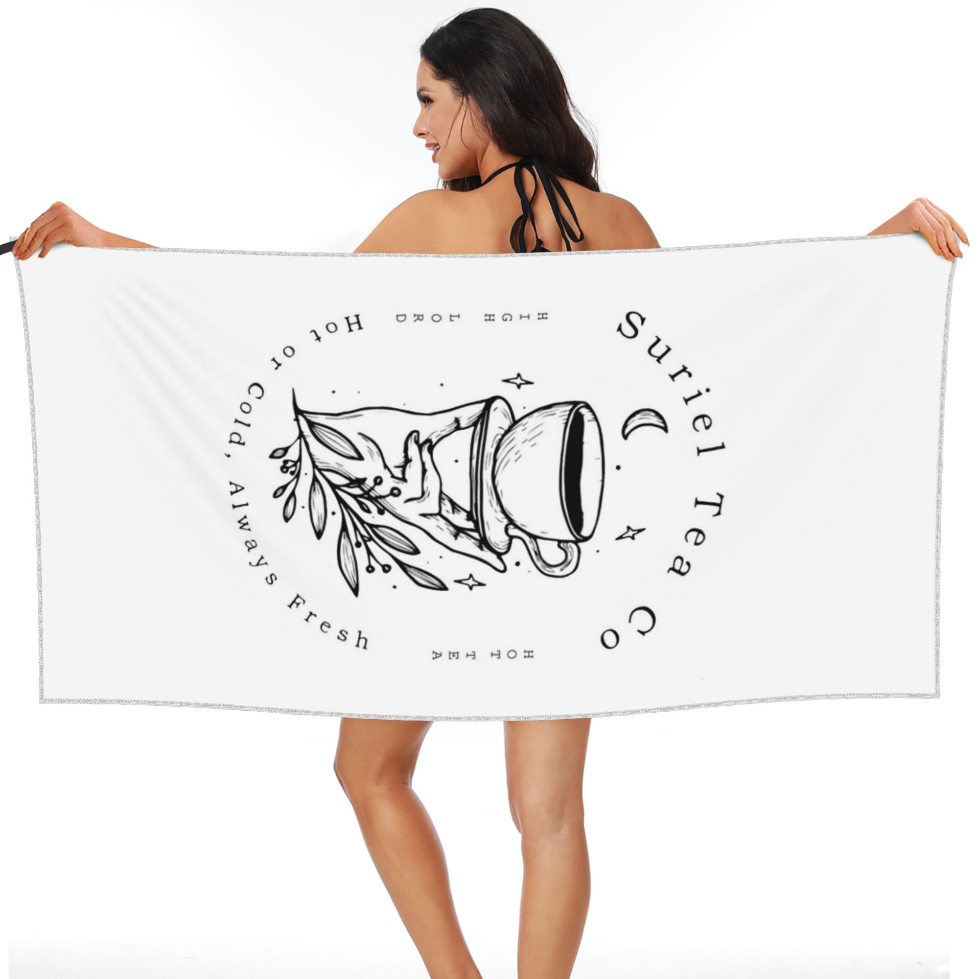 ACOTAR Suriel Tea Co Beach Towel Soft Microfiber Quick Dry Absorbent Quick Towels For Bath W40*H60(CM)