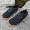 Wide head barefoot shoes lightweight soft sole men's outdoor sports shoes low top lace-up leather surface casual shoes men