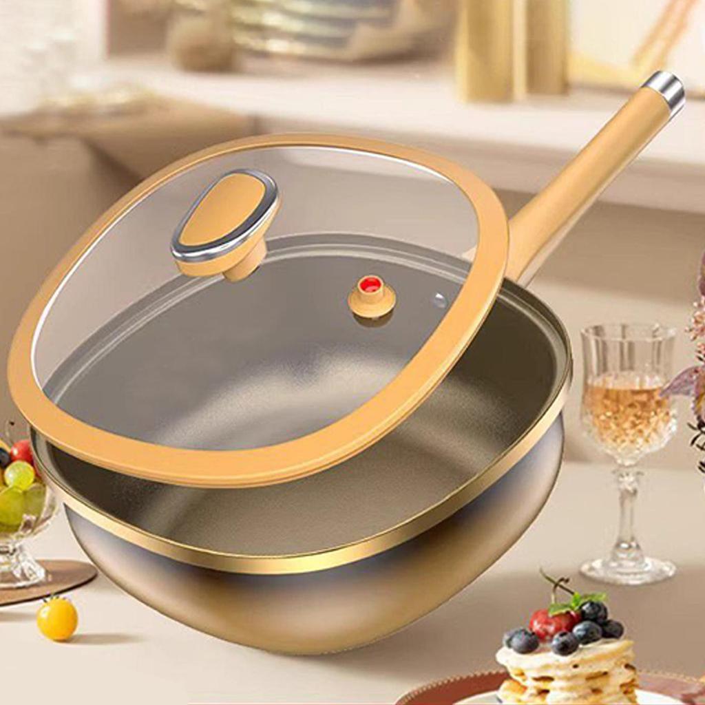 12-Zoll Titanlegierung Antihaft-Pfanne Kochpfannen Antihaft-Pfanne Mit Deckel Kochgeschirr Titanlegierung Küchenzubehör