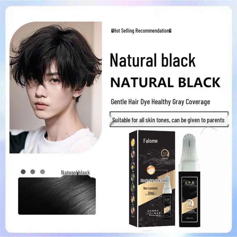 Qiaoneng Natural Black Hair Dye Cream - Smart Gray Coverage for Home Use